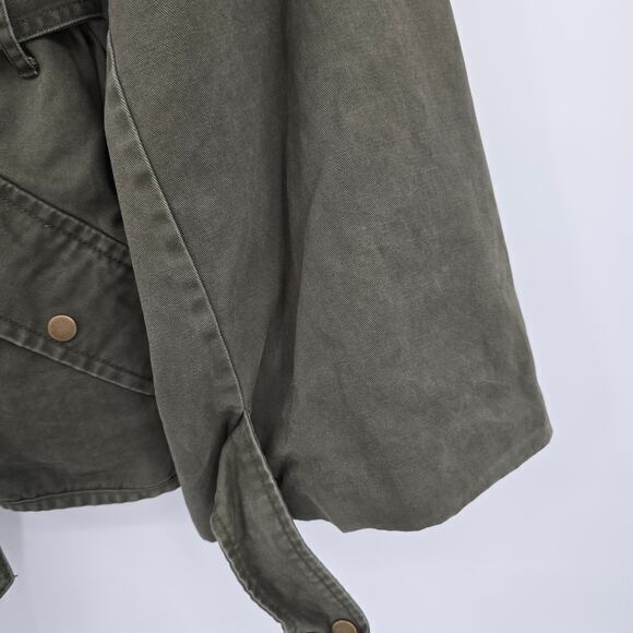 New York & Company Women's Utility Side Split Zip Up Tie Waist Jacket Green XL - Picture 6 of 11